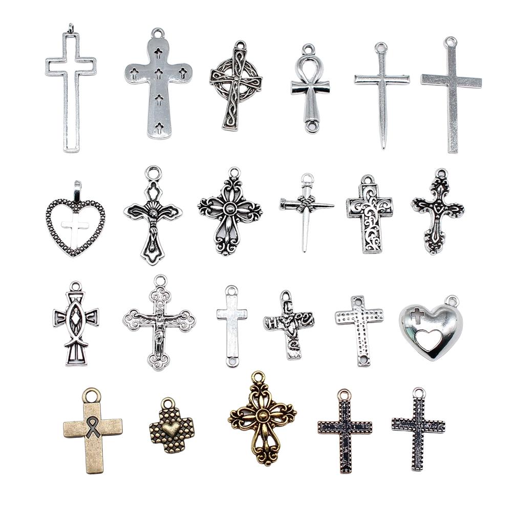 10 Pezzi Ciondoli Croce Credenze Religiose Ciondolo Fai da Te Gioielli Fatti a Mano Accessori Artigianali
