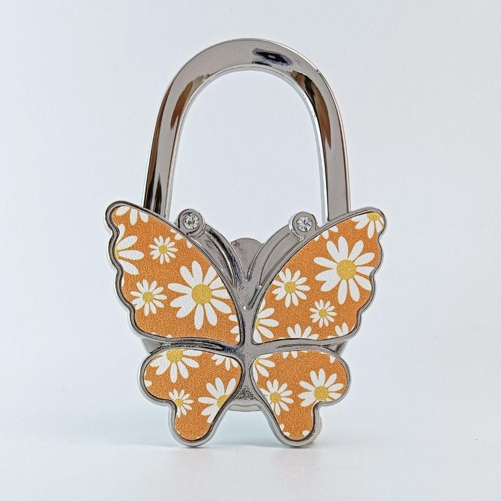Fashion Foldable Butterfly Handbag Hook Portable Flowers Purse Hanger Creative Chrysanthemum Bag Hanger for Women