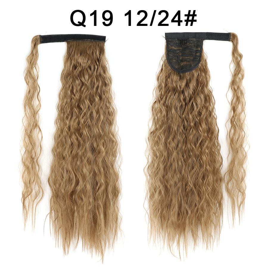 Synthetic Long Curly Clip In Hair Extensions Ponytail Hair Wig Heat-Resistant Curly Pony Tail Wig For Women