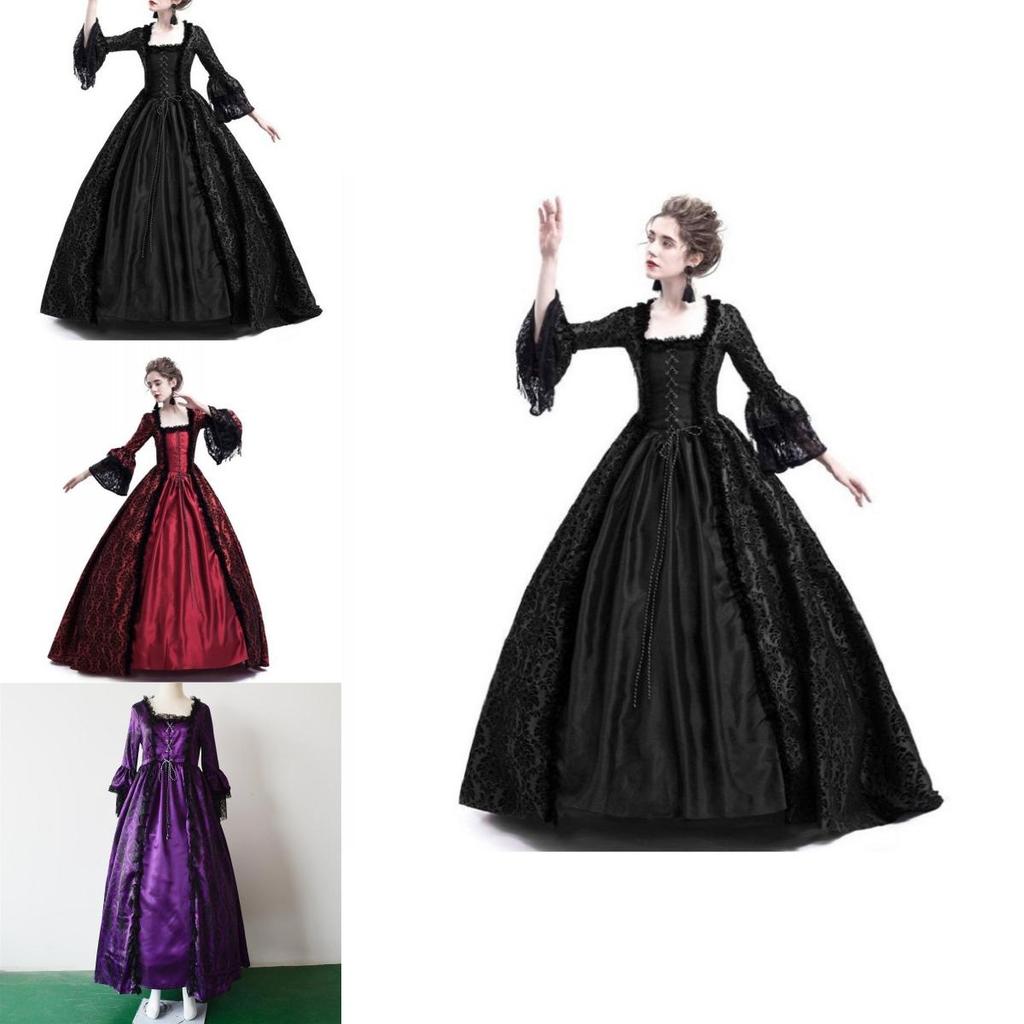 Exquisite Gothic Victorian Maxi Dress For Women With Lace Detailing