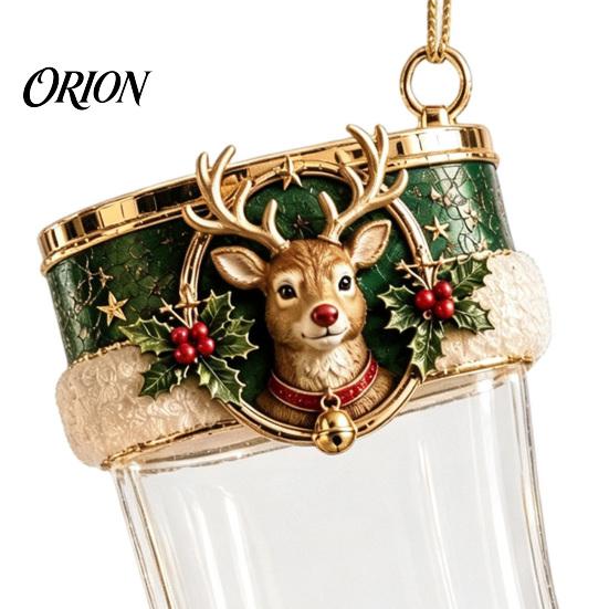 Festive Nutcracker Holiday Charms Fillable Christmas Stocking Acrylic Ornament, Transparent Candy Filled Tree Decorative Ornaments for Party