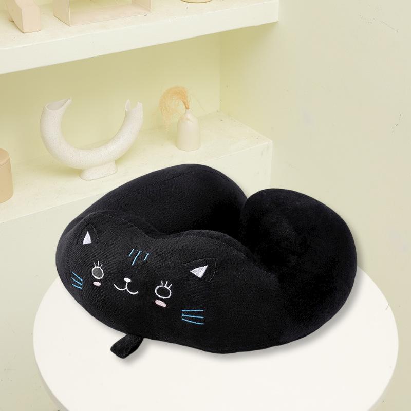 Cute Cartoon Neck Pillow for Travel - U-Shaped Cervical Support for Airplane & Train Nap
