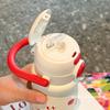 Water bottle new children's 111 thermos cup double drink straw cup female cute portable water cup