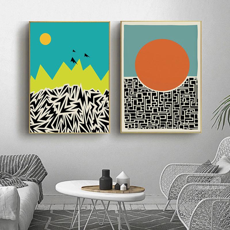Abstract Colorful Eye Poster Modern Geometric  Canvas Painting Nordic Wall Art Picture Print  for Living Room Home Decoration No Frame