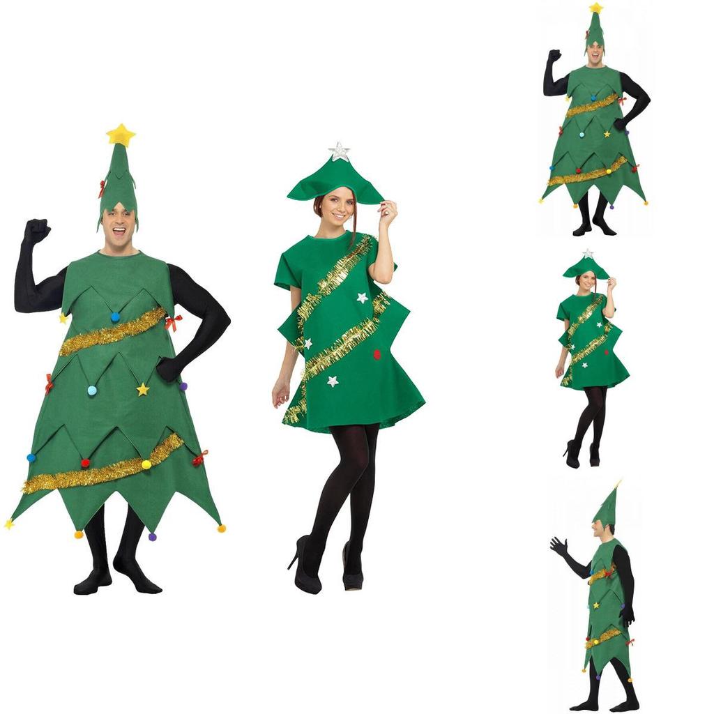 Cozy Christmas Tree Couple Costume Set For Festive Holiday Celebrations In Soft Corduroy