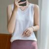 Μοντέρνο και Ευέλικτο Δαντελωτό Μπλουζάκι Γυναικείο V-neck Πλεκτό Εσωτερικό Μπλουζάκι Φαρδύ Εσωτερικό Ρούχο Αμάνικο Top