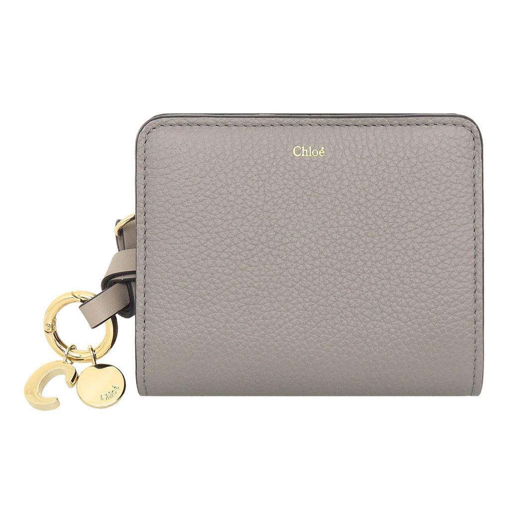 Chloe ALPHABET Leather Small Wallet CHC22WP765 F57 Cashmere (Bi-fold) Gray, Women's [Brand Name] [Used]