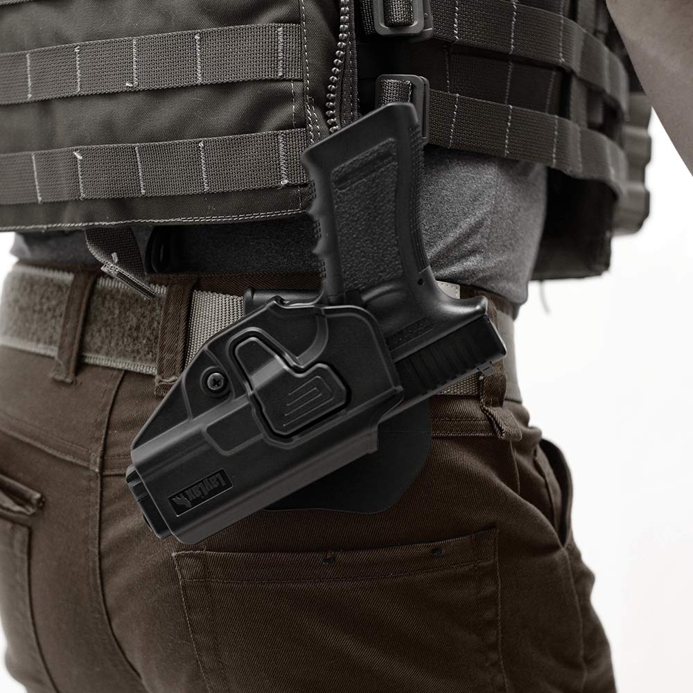 Holster for GLOCK G17 G18 G19 Polymer Attachment and Detachment Angle Adjustment [LayLax][CQC Glock][Right Hand][Tan] One-touch