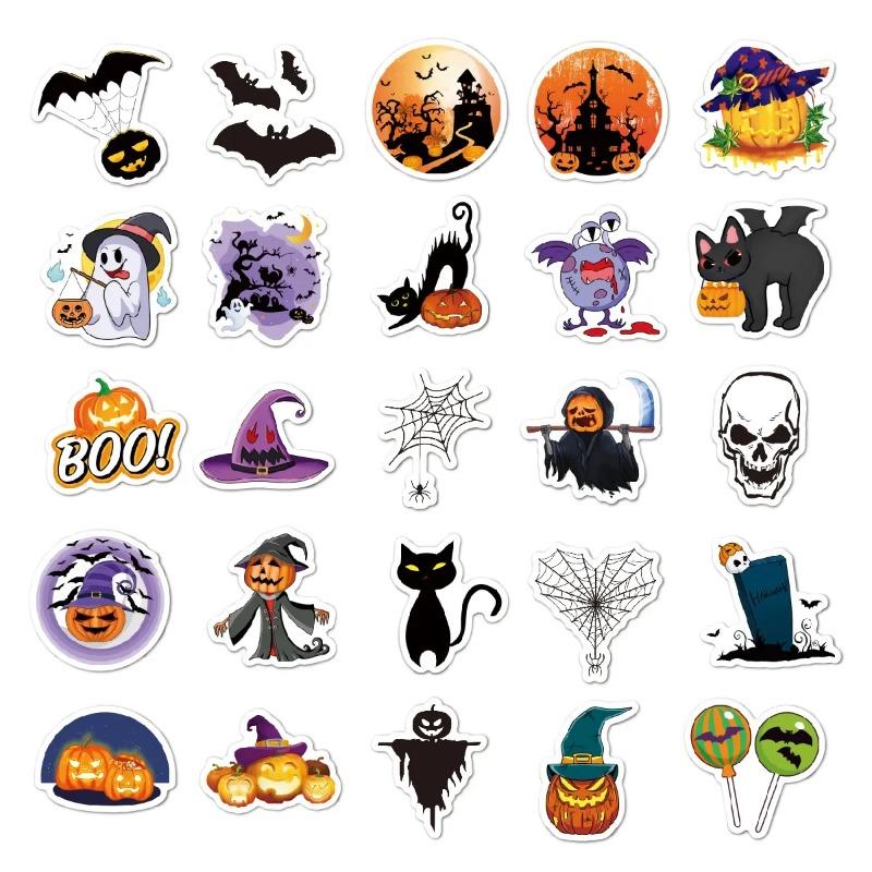 Halloween Festival DIY Stickers Waterproof Laptop Luggage Decals Holiday Decorations for Home and Party Supplies