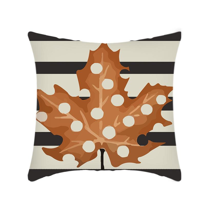 

Halloween Thanksgiving Maple Leaf Pumpkin Print Linen Decorative Throw Pillow Cover 45 * 45 pillowcase