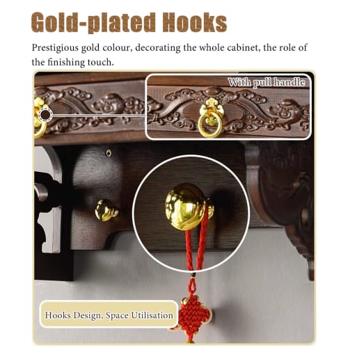 Wall-Mounted Buddhist Altar Stand, Shinto Shrine, Home Meditation and Prayer Stand/Day of the Dead Altar Holder, Buddhist Altar Incense Rack (60cm (23