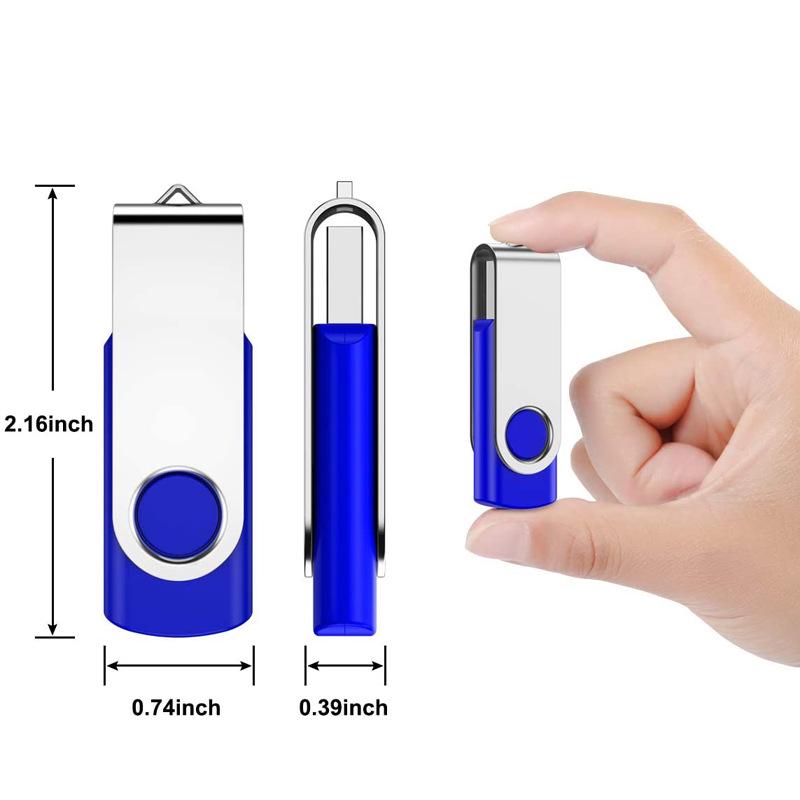 Multi-Capacity Swivel Clip USB Flash Drive with Metal Shell
