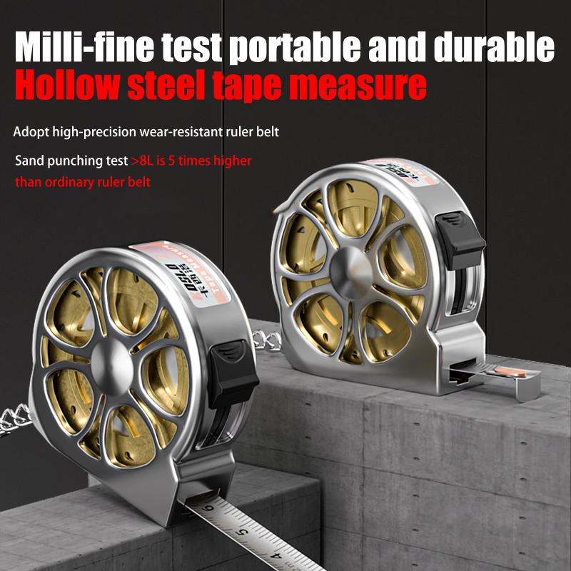 2M Metric Tape Measure Stainless Steel Retractable Metric Ruler Portable Mini Hollow Pocket Tape Measure Home Measuring Tools