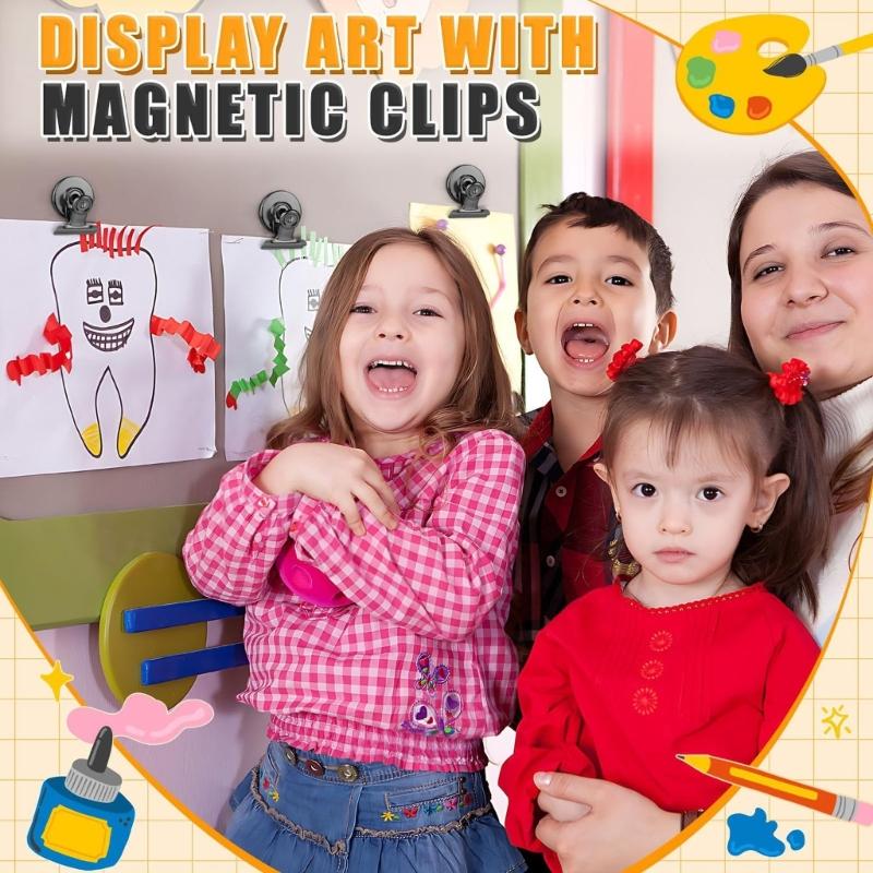 Pack of 12 Colorful Magnetic Clips for Fridge Office Whiteboard Memos Photo Note Paper Organizers Holders Magnets Decors