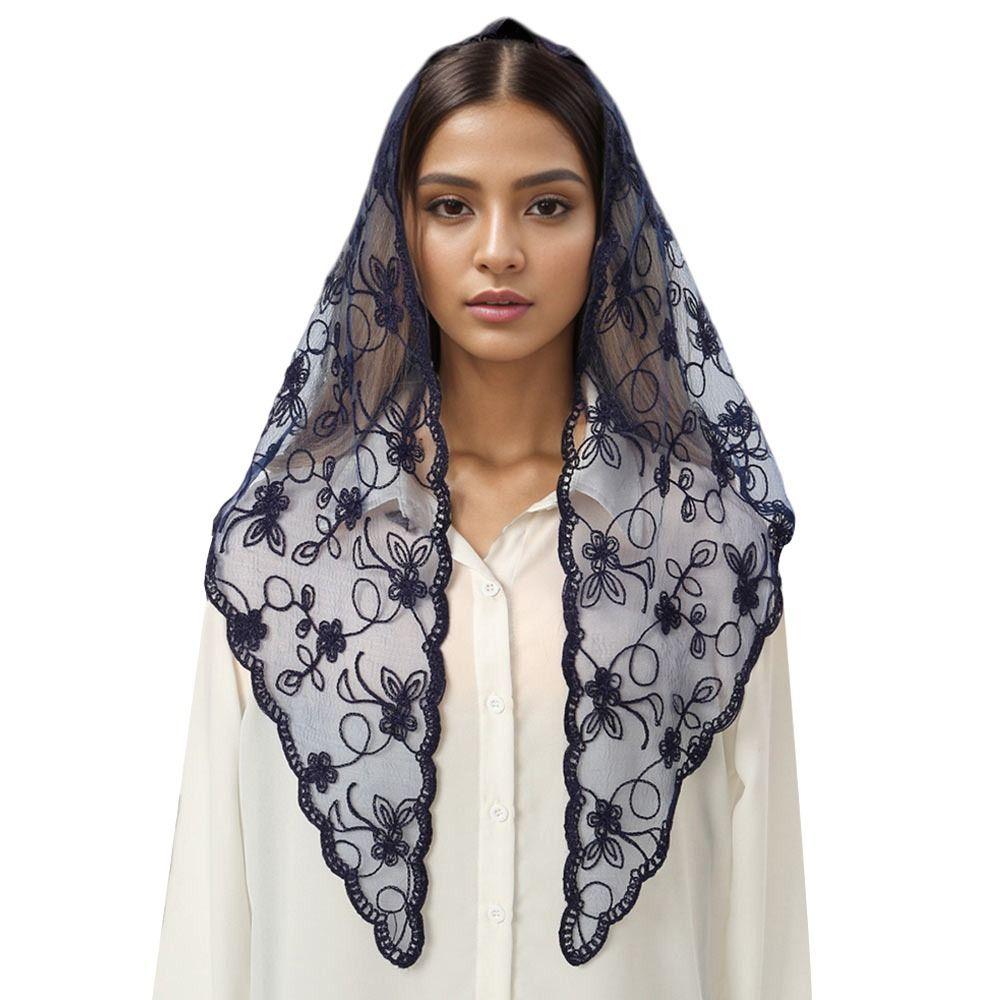 Floral Lace Triangle Scarf Soft Headband Hair Band Fashion Bandana Kerchief  for Women