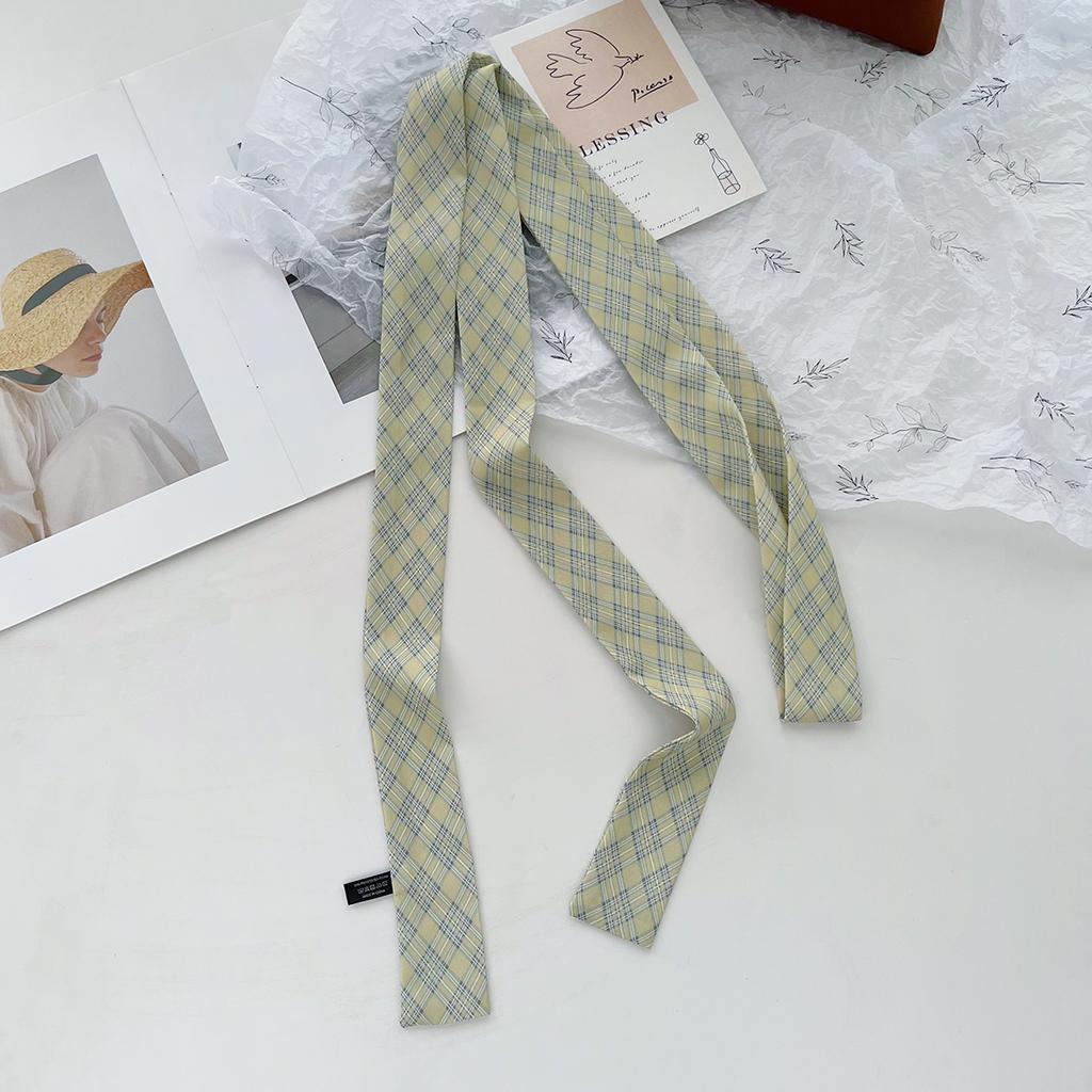 Silk scarf, long strip, high-end sense, versatile, small scarf, accessories, spring and summer new products, retro polka dot headscarf, headband,