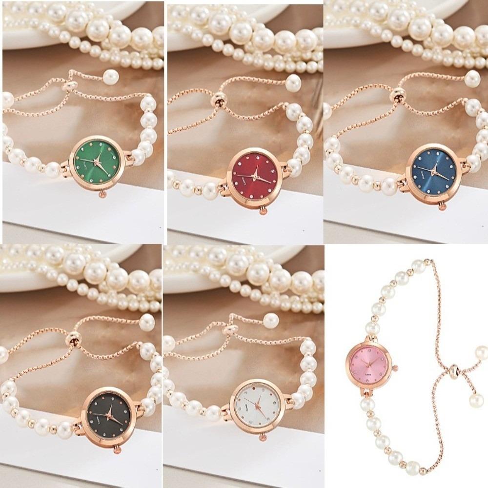 Adjustable Quartz Watch Precise Women's Watch Trendy Pearl Bracelet Watch  Birthday Gift