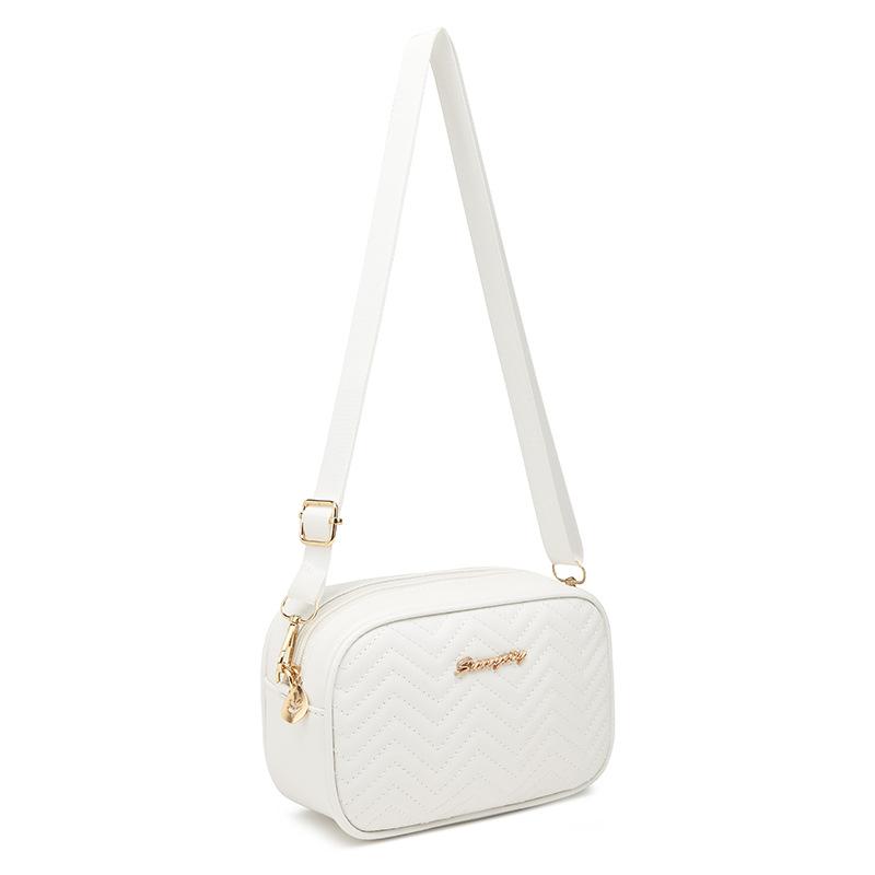 Women's bag simple messenger small square bag spring and summer new fashion trend wavy pattern camera bag mobile phone bag