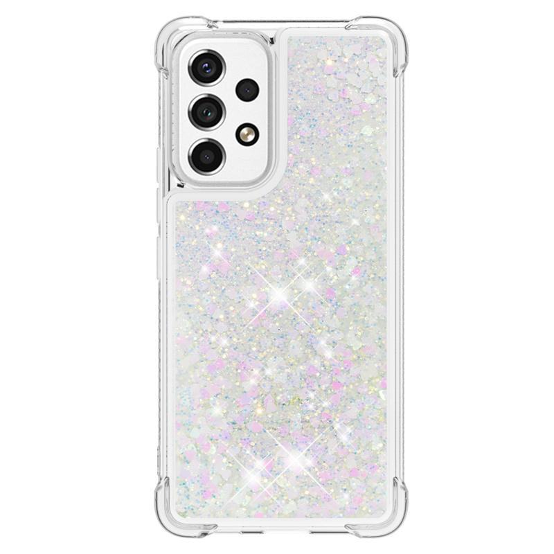 Glitter Liquid Sequins Quicksand Phone Case For Samsung Galaxy A53 A13 A23 A33 A73 5G A03s Case Cartoon Animal Shockproof Cover