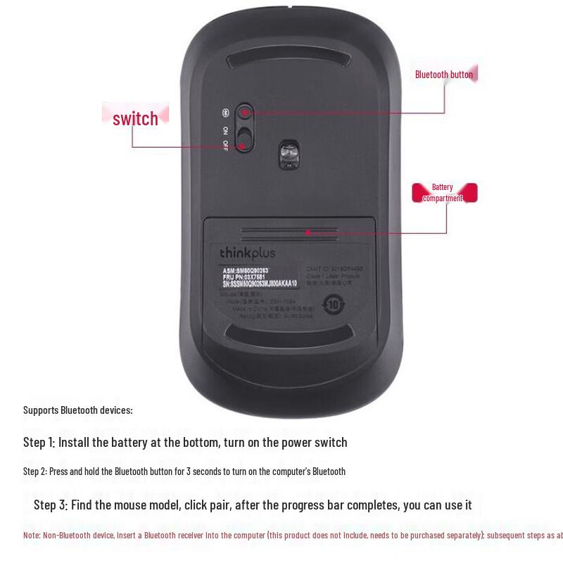 Lenovo ThinkPlus Portable Bluetooth Mouse