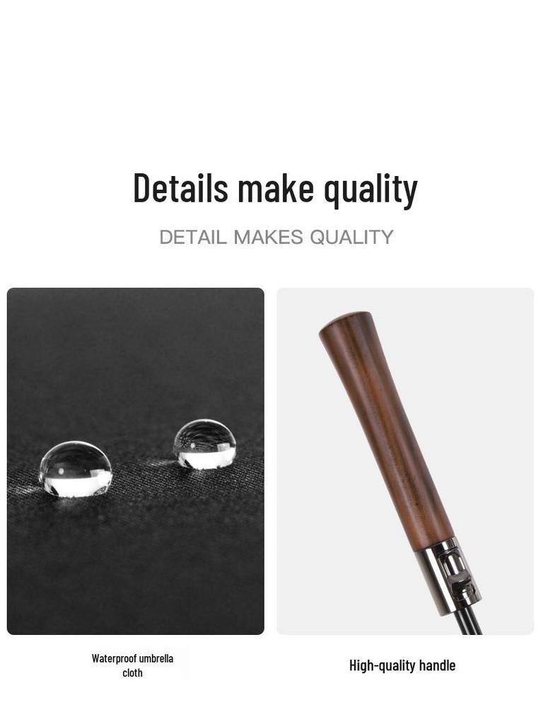 Extra Large Solid Wood Golf Umbrella with Automatic Long Handle—Customizable Logo