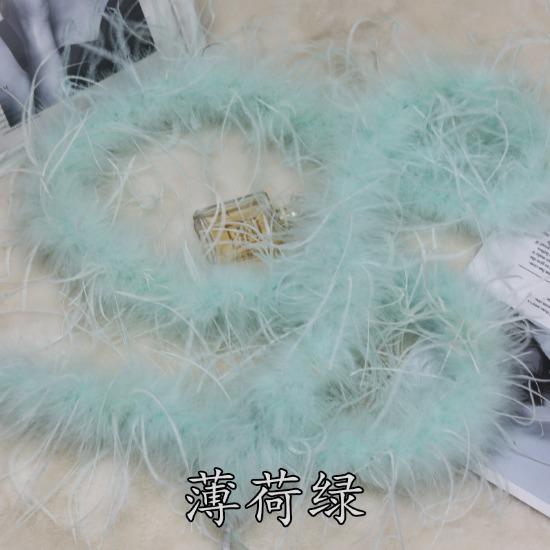 Blue 1PLY Natural Ostrich Feather Boa Fluffy Plume Ribbon Shawl DIY Sewing Trim for Wedding Christmas Party Dress Costume Accessories