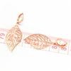 Purple Gold Color Gold Hollow Leaf Earrings Women'S Foreign Gas Plated Rose Gold Ear Buckles