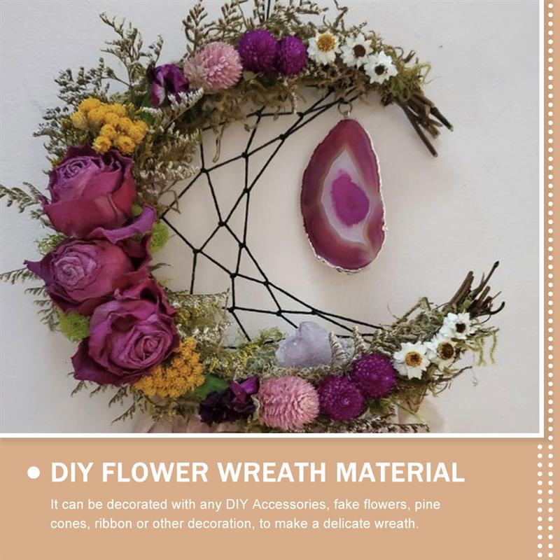 2 Stück Weinrebenkranz DIY Kranz Zubehör Mondförmiger Rattan Natürliche Handgefertigte Geflochtene Ringe Rahmen Für Basteln DIY Blumengeschäft Dekoration