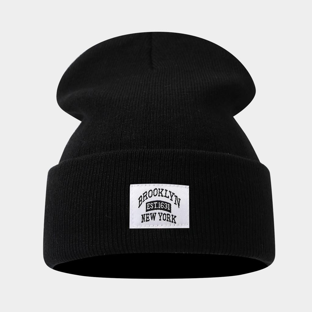 

Brooklyn Knitted Hat For Men Women Warm Windproof Autumn Winter Casual Fashion Accessories Black