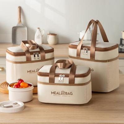 Sac à déjeuner isotherme portable avec bandoulière, poignée renforcée et poche en filet, ne pas mettre en contact avec les aliments, sac à déjeuner isotherme, porte-repas scolaire