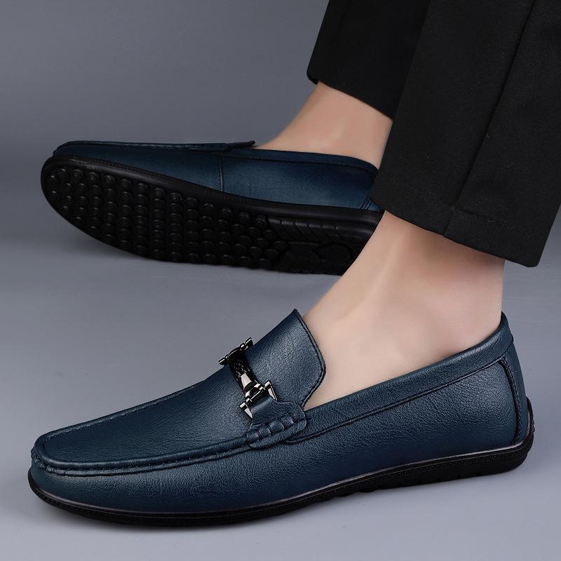 Fashion Fashion Mens Genuine Leather Shoes New Arrival Casual Shoes Business Men Slip-on Shoes All-Match Loafers Handmade Driving Flats