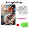 Frameless Pearl Bead Painting Kit Chinese Golden Dragon Design DIY Handmade Craft Canvas for Home Wall Decor Gift Art Projects