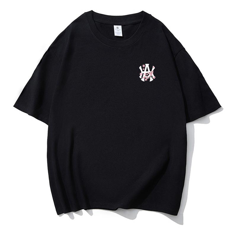 Men s Loose T-shirt Drop Shoulder Letter Short Sleeve Versatile Men s and Women s Short Top 2XL