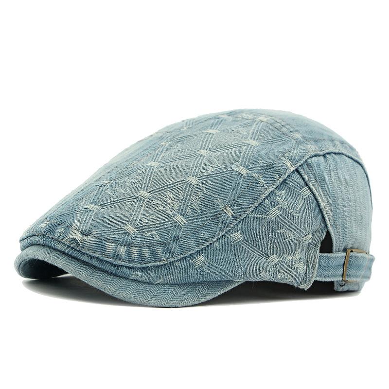 Denim Beret Women British Vintage Forward Cap Men's Peaked Cap