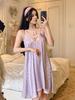 Sexy pajamas women's summer pajamas new pure desire wind ice silk suspender pajamas skirts with chest pads loungewear
