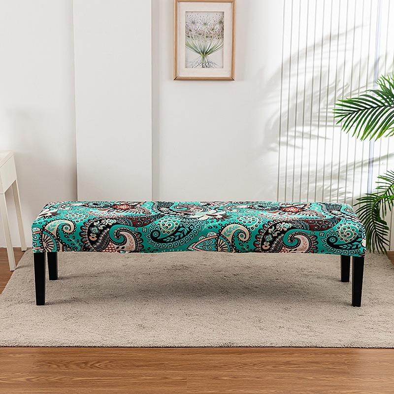 1Pc Long Bench Cover Stretch Polyester Removable Washable Anti-Dirty Piano Stool Chair Covers Living Room Bedroom Seat Protector