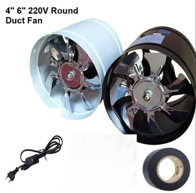 220/110V Metal Yuvarlak Kanal Fanı 4" 6" Takviyeli Egzoz Vantilatörü Havalandırma Menfezi Hava Pencere Duvar Banyo Tuvalet Mutfak için