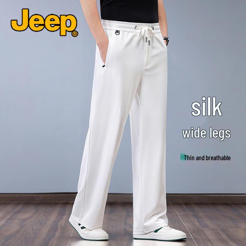 JEEP Men s Summer Ice Silk Casual Straight-Leg Pants XL