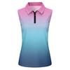 Dames Mouwloos Golf Poloshirt met Ritssluiting en Print Atletische Tanktop voor Sport Tennis Training Casual Kleding