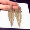 Elegant Tassel Long Earrings: European & American Fashion, High-End Prom & Evening Goddess Style.