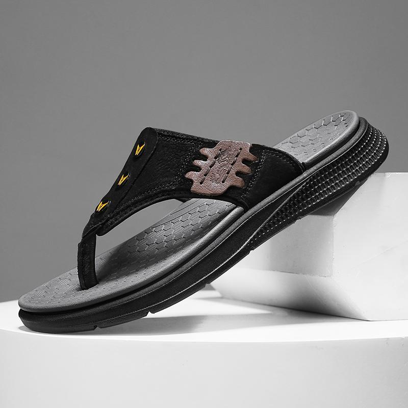 Мода 2024 Лето Мужские шлепанцы Массажные тапочки с гранулами Удобные пляжные сандалии — фото 5