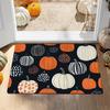 1pc Thanksgiving Pumpkin Print Non-Slip Doormat - 0.47inch Thick Flannel, Machine Washable, Comfortable Floor Mat for Entryway,