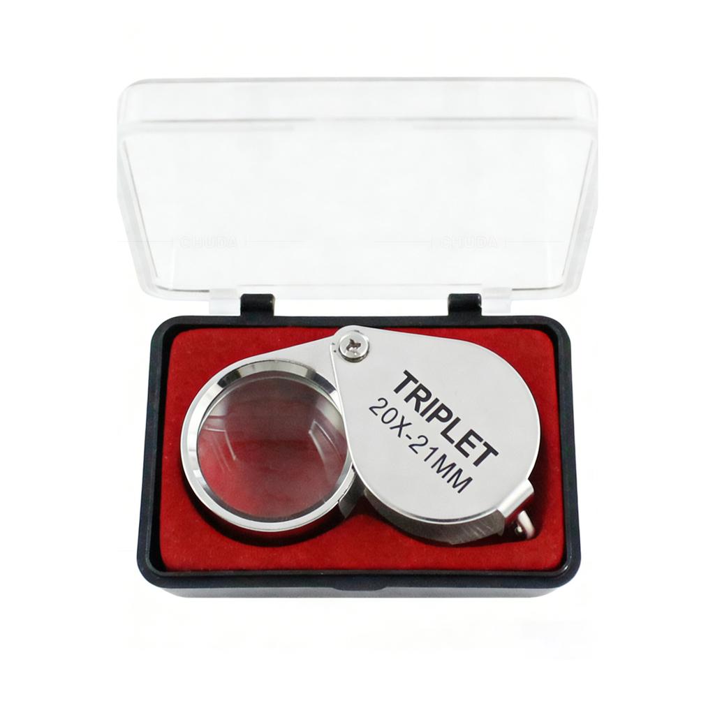 10-30X gold/silver boxed portable blinds folding three piece jewelry/labels/reading eye tools reading magnifying glass