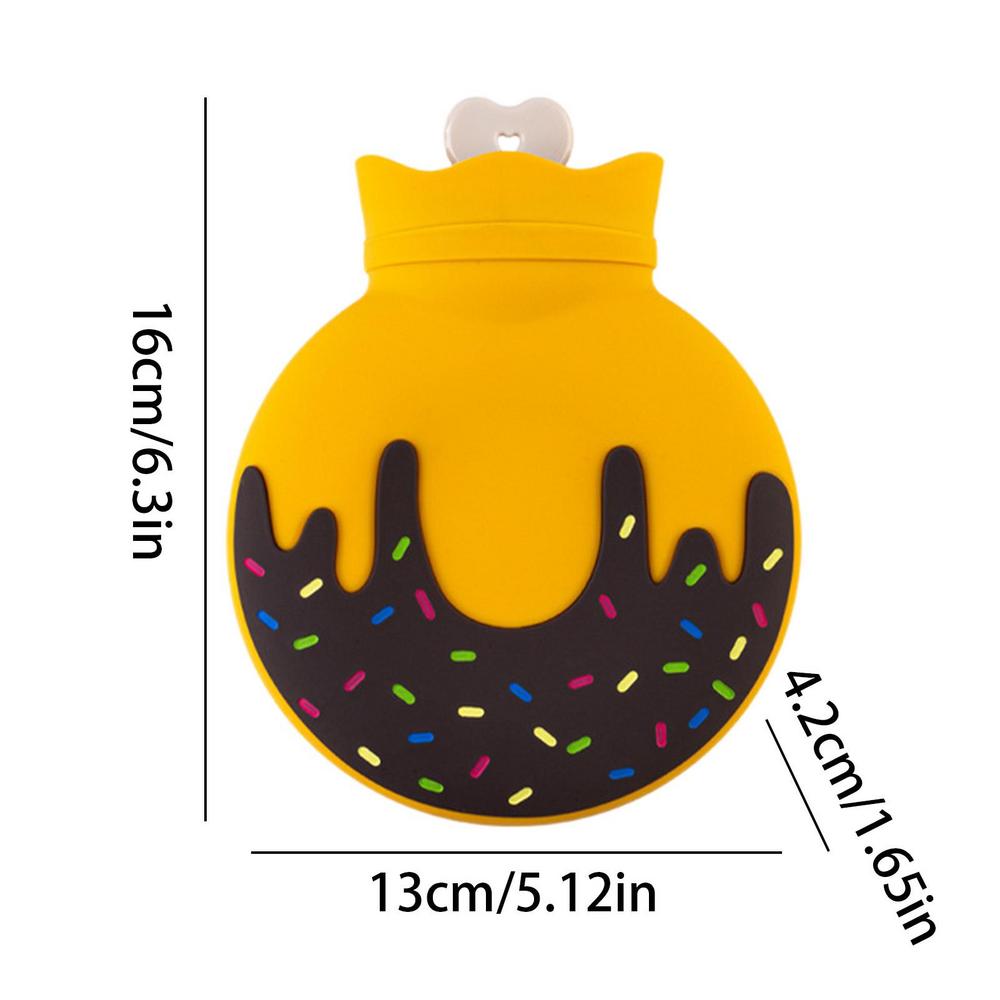 

Горячий компресс, компресс, горячий и холодный, дизайн пончика, съемная теплая бутылка для воды, грелка для ног для детей, хорошая герметизация для мужчин и женщин жёлтый