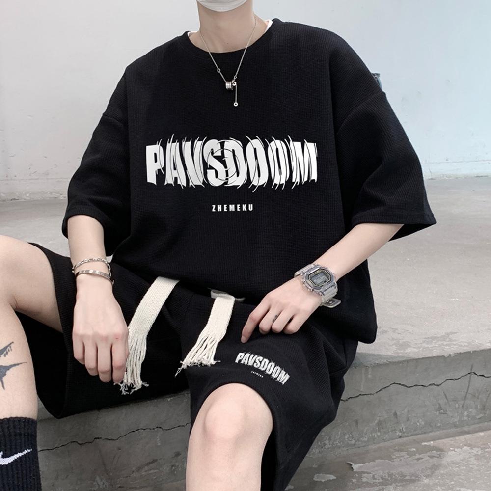 Teen Summer Fashion Suit: T-Shirt and Shorts Set for 12-15 Year Old Boys