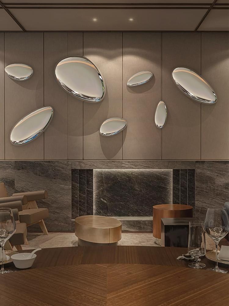 Wall Decor Imitation Stainless Steel Goose Egg Stone Wall Decoratio Creative Water Droplet Wall Decor Pendant Home Hotel Hanging