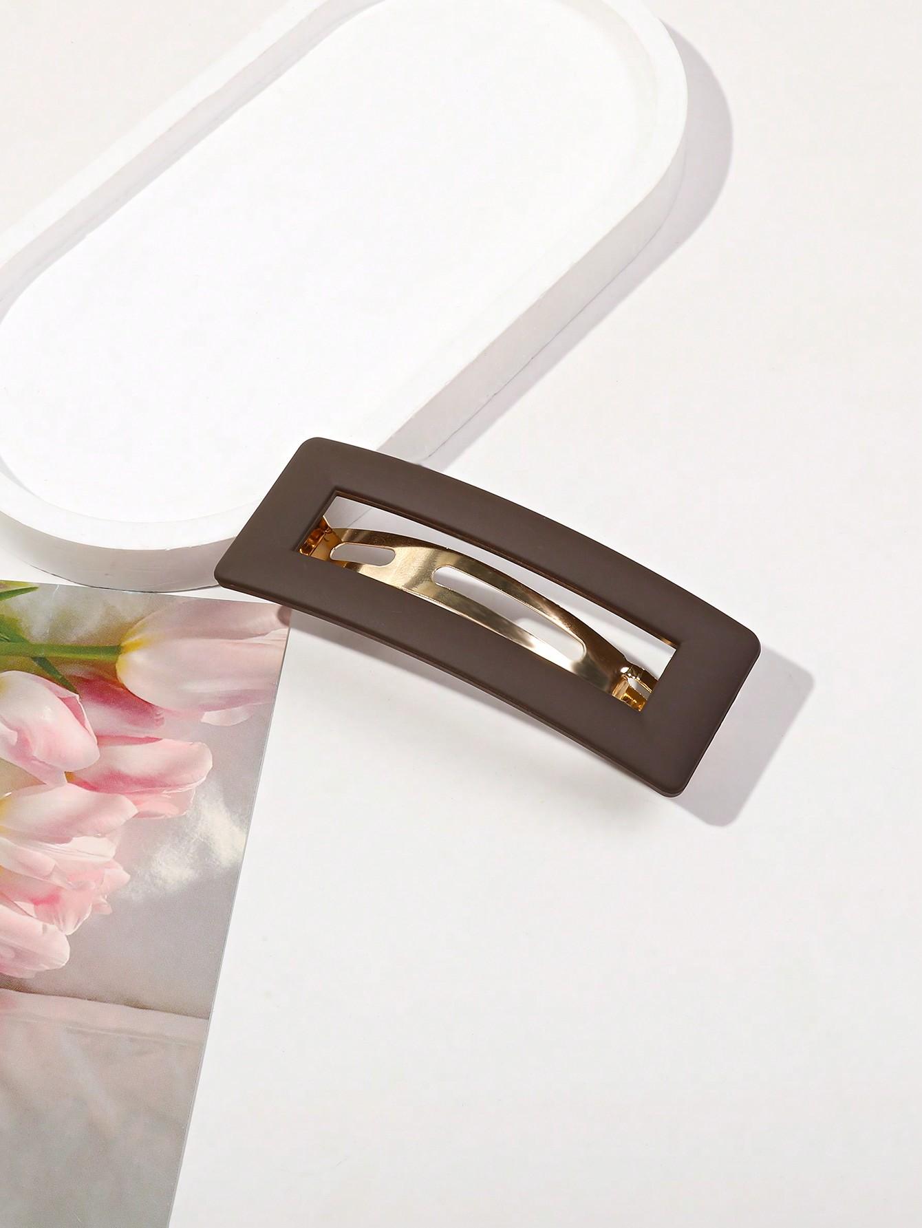 

1 шт., французская квадратная матовая выдолбленная пружинная заколка, одна заколка для волос для женщин с густыми тонкими волосами, зажим с сильной фиксацией