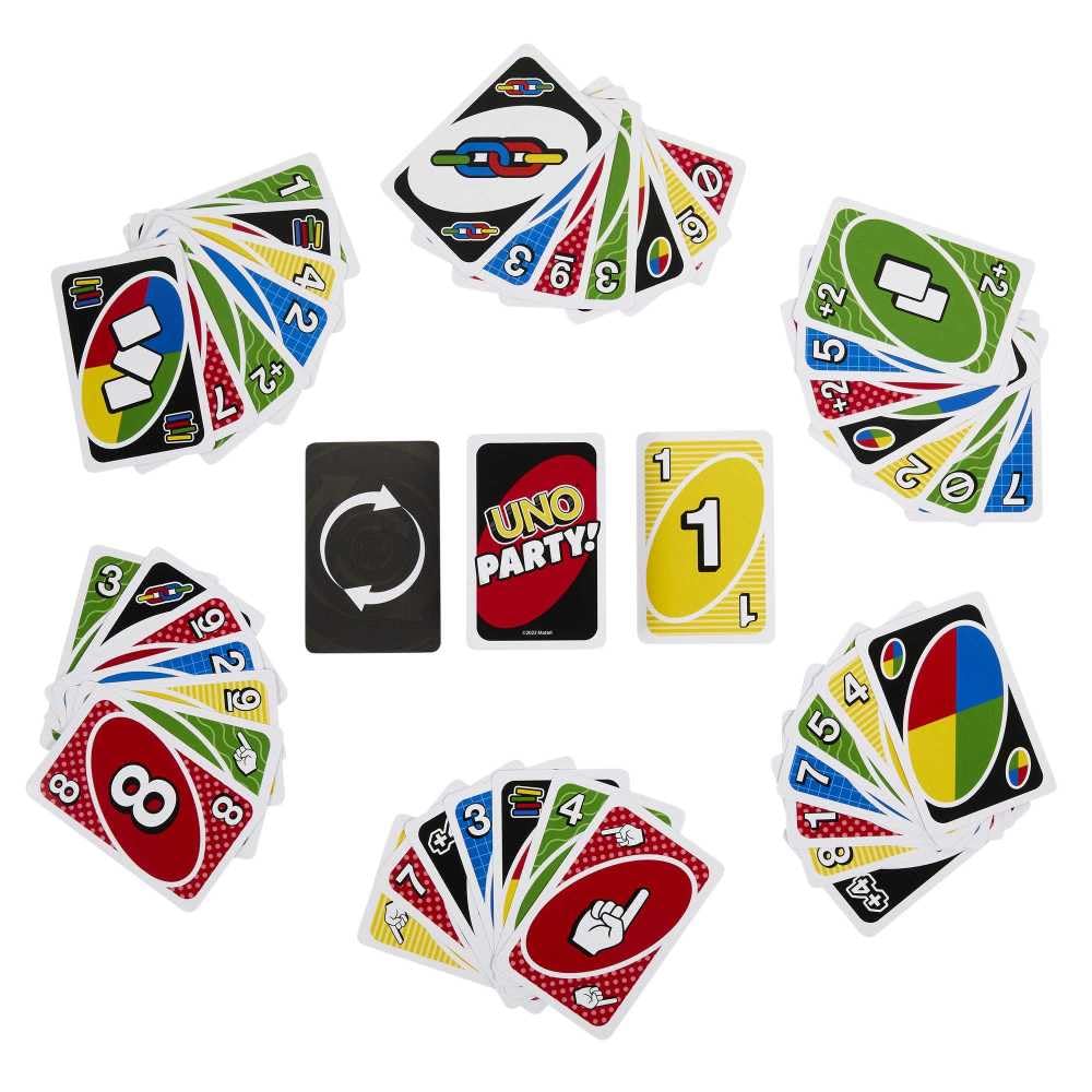 Mattel Games UNO Party Card Game for 6-16 Players, Ages 7 and Up, HMY49