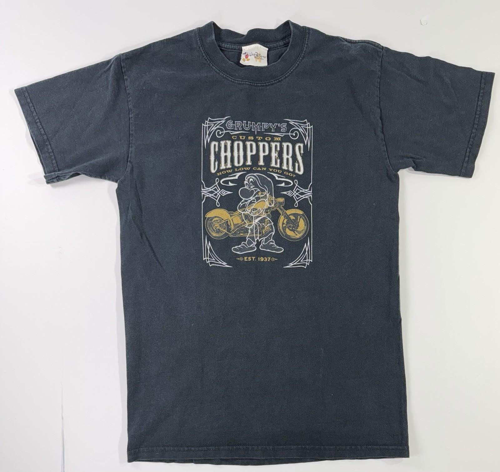 Disney Grumpy’s Custom Choppers Mickey Mouse Biker T Shirt Vintage Wash Unisex T-Shirt S