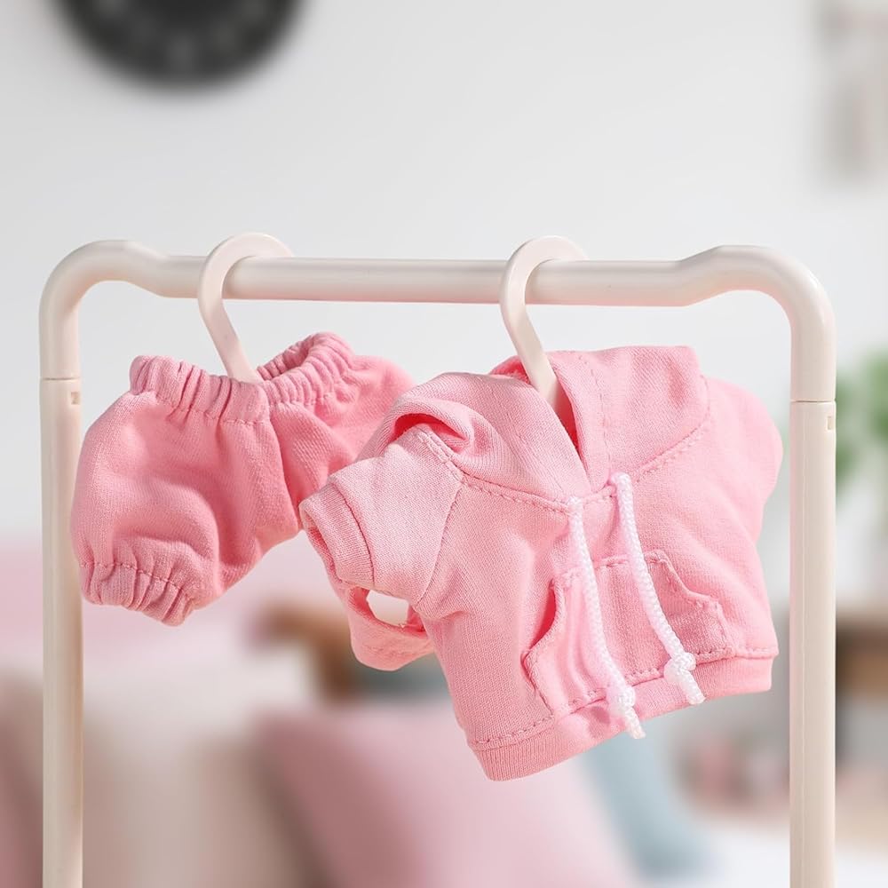 Roupas de Boneca Cimoon Conjunto de Moletom Rosa para Brinquedos de Pelúcia de 15cm e 17cm Fantasia Fofa Roupa Acessório
